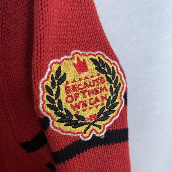 Because Of Them We Can Tuskegee Letterman Cardigan Sweater Burnt Orange Adult S - Picture 4 of 8